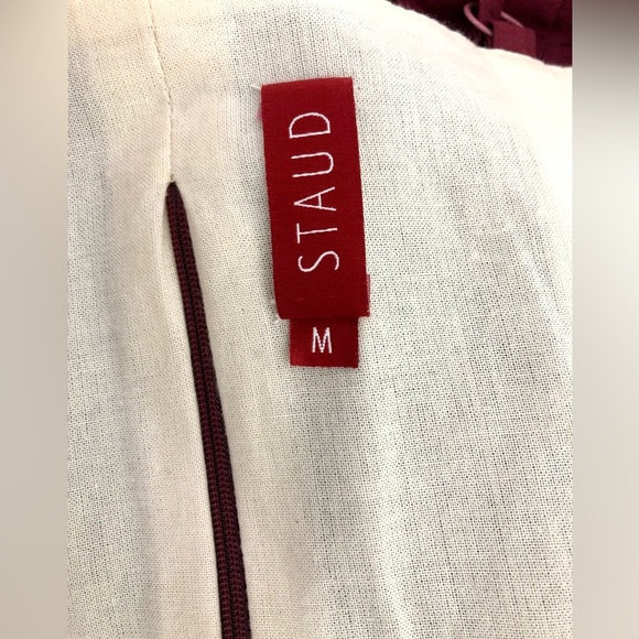 STAUD Lace Up Corset Style Silk Tank Top In Burgundy/Maroon Size M - Picture 6 of 10